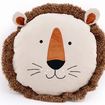 Coussin décoratif tête de lion 40 cm