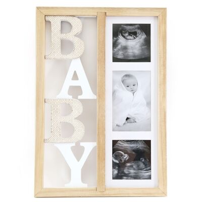Baby Three Photograph Wooden Frame 43cm