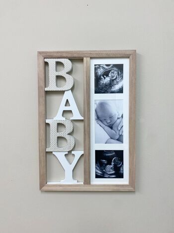 Baby Three Photo Cadre en bois 43cm 2