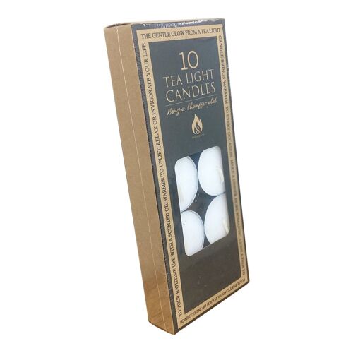 Pack Of 10 Eight Hour White Tealights
