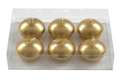 Pack of Six Gold Floating Candles
