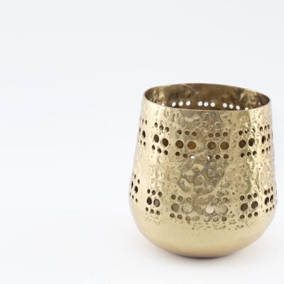 Small Gold Candle Pot 13.5cm