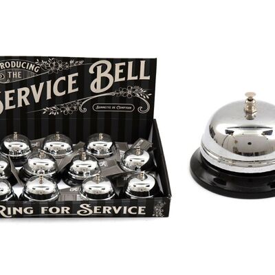 Desk Service Bell, Black & Silver