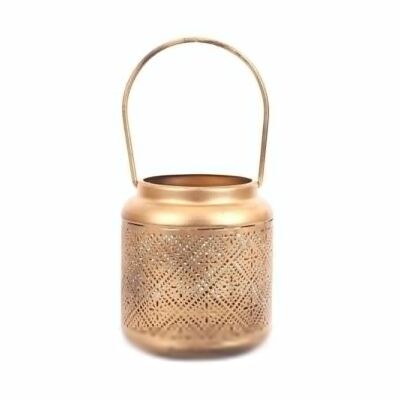 Small Copper Cut Out Design Lantern 27cm