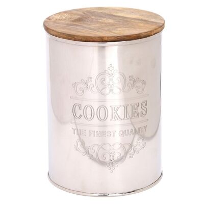 Silver Cookie Canister 18cm