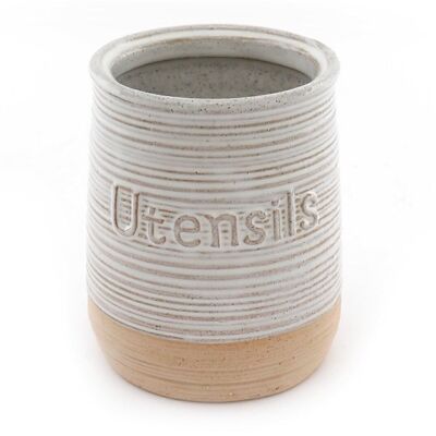 Natural Ceramic Utensil Holder 15cm