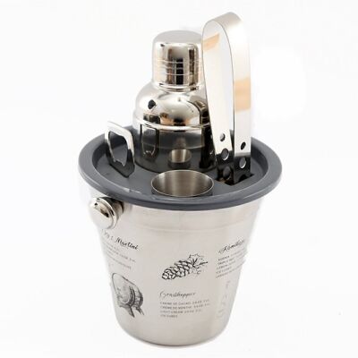 Bar Tool & Cocktail Set Stainless Steel Bucket