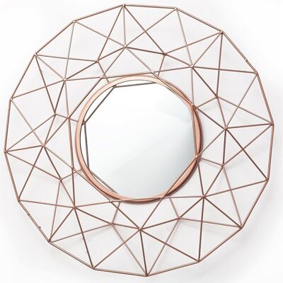 Specchio geometrico in oro rosa 64 cm