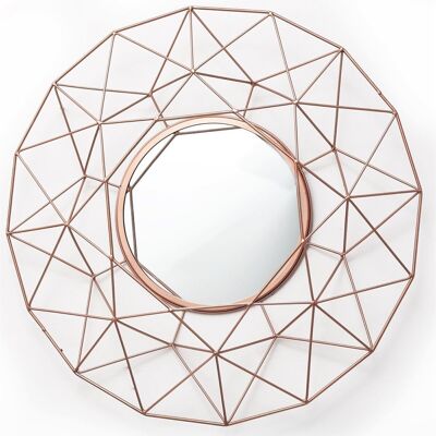 Miroir Géométrique en Or Rose 64cm