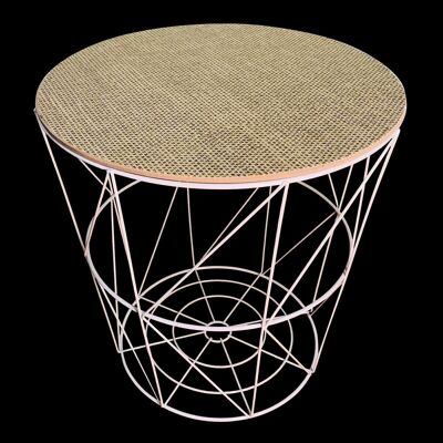 Kreisförmiger geometrischer Beistelltisch mit Webeffekt