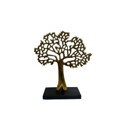 Piccolo albero d'oro antico su base nera