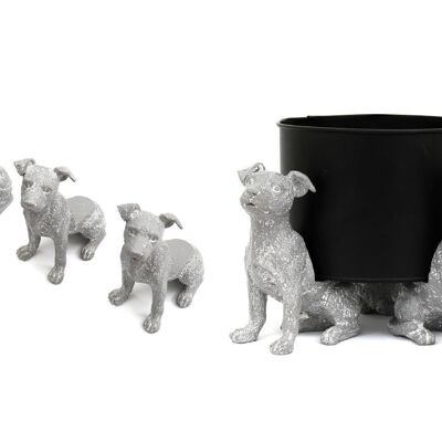 Set di rialzi per vasi per cani grigi