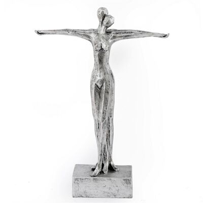 Estatua de pareja de pie de plata