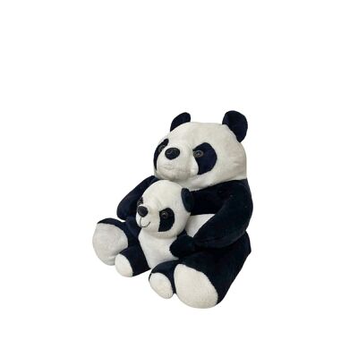 Butée de porte mère et bébé panda en tissu