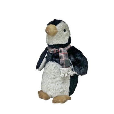 Pinguin-Türstopper aus Kunstpelzstoff