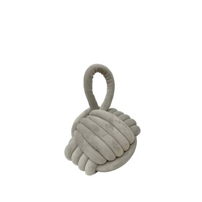 Grey Knot Velvet Effect Doorstop