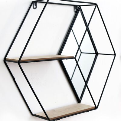 Unité hexagonale avec miroir et 2 étagères