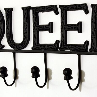 Unidad de pared de 5 ganchos Queen negra