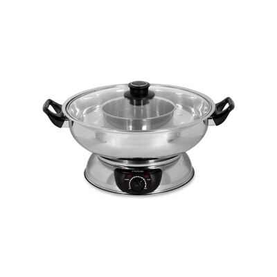 Chinese fondue set 2 compartments with forks and colanders Rotel