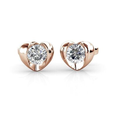 Simply Love Earrings - Rose Gold and Crystal