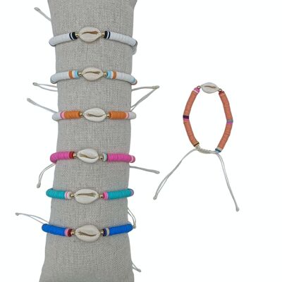 Bunte Fimo- und Kaurischnecken-Armbänder – 35er-Set