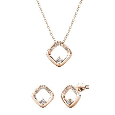 Set and Box Adelise - Rose Gold and Crystal
