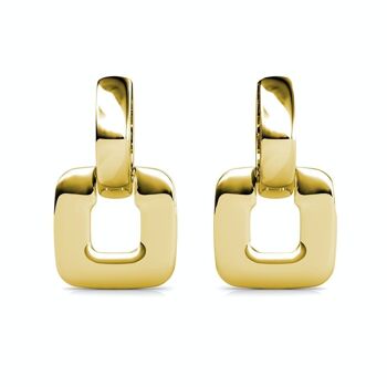 Boucles d'oreilles Classic Square - Doré et Cristal 5