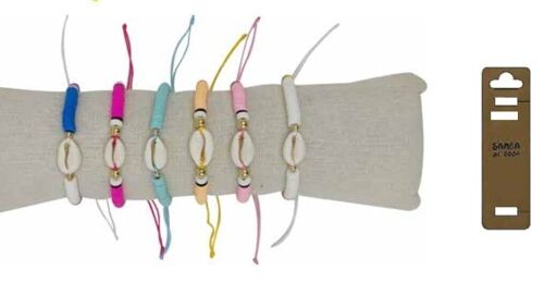 Bracelets coquillage cauri et fimo - Lot de 35