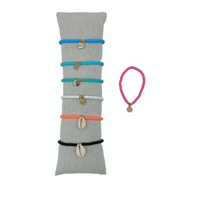 Bracciali Fimo con ciondolo dorato - Confezione da 35