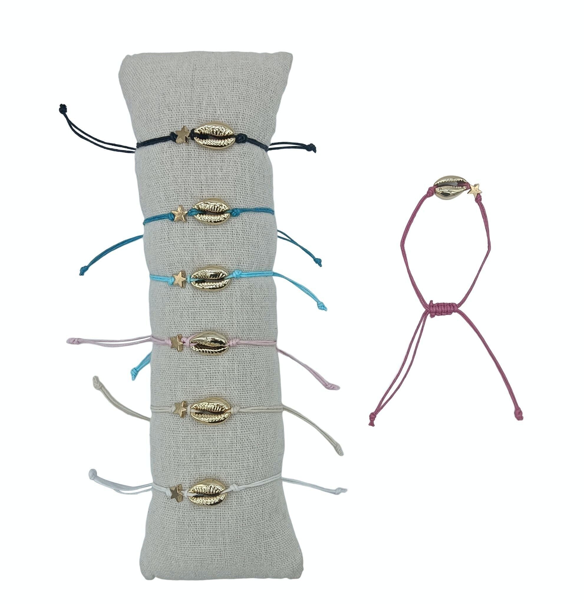 Goldene Kaurischnecken-Armbänder – 35er-Set