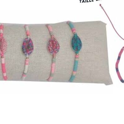 CHILD SIZE bracelets with Cauri and Fimo beads - Pack of 35
