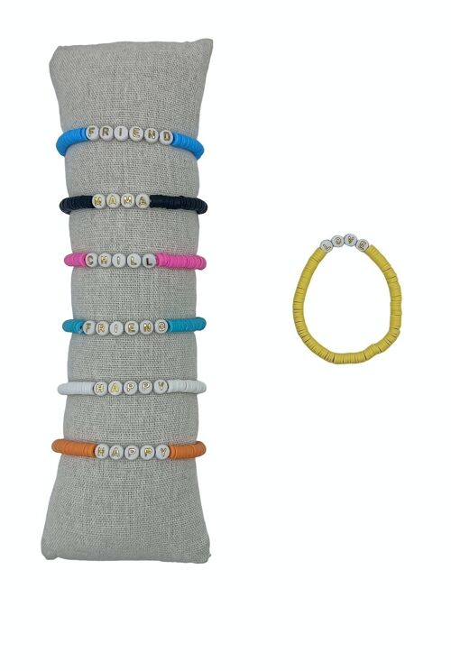 Bracelets à message colorés - Lot de 35