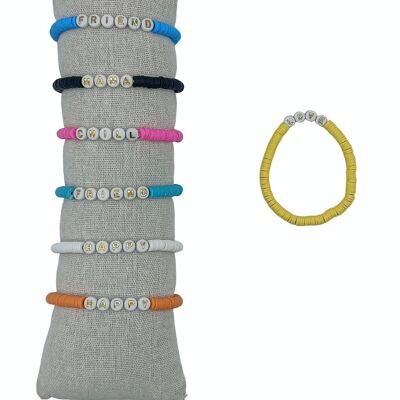 Bracelets à message colorés - Lot de 35