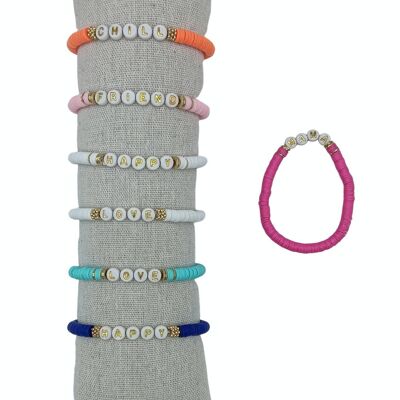 Set de 35 pulseras con mensaje Love - Friend - Mama