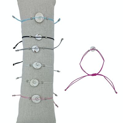 Bracelets Coquillage spirale - Lot de 35