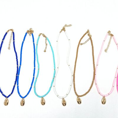 Lote 35 collares Fimo + Cauri Gold + Ball Gold