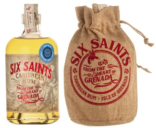 Six Saints Rum -  Virgin Oak Cask Finish -Gift Bag 41.7% 70cl.