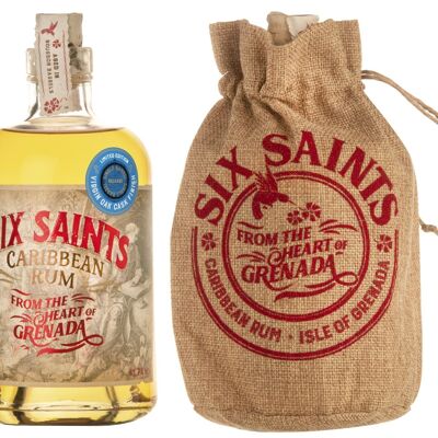 Six Saints Rum -  Virgin Oak Cask Finish -Gift Bag 41.7% 70cl.