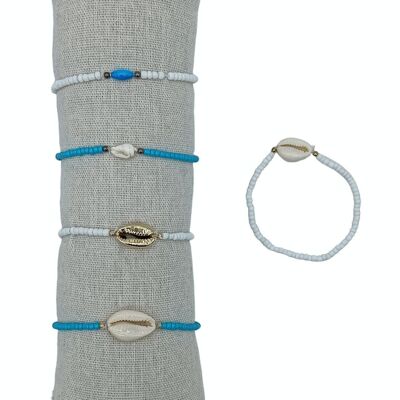 White and turquoise bracelets - Pack of 35