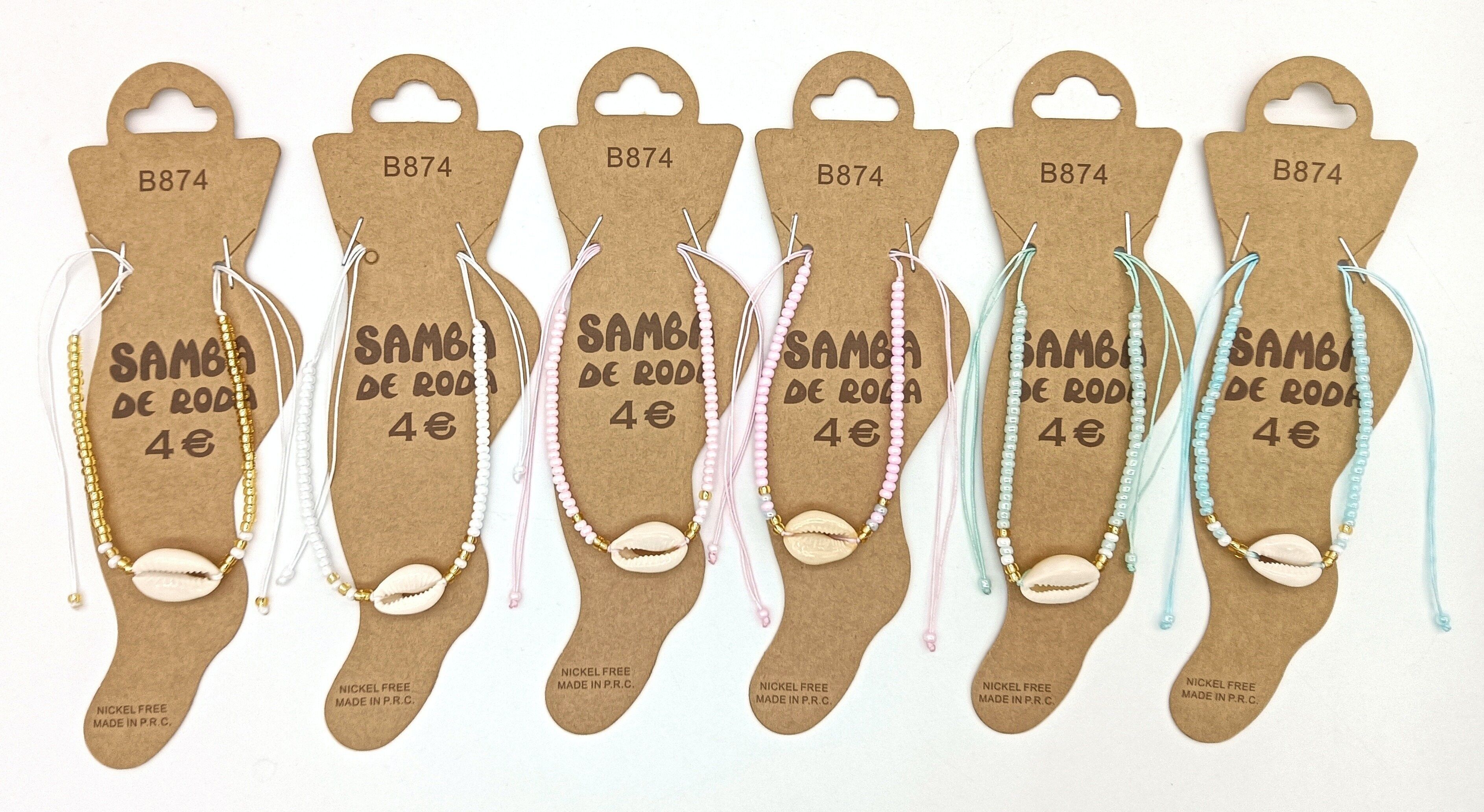 Japanische Perlen- und Muschel-Fußkettchen – 35 Stück