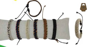 Lot de 35 bracelets coton ethniques
