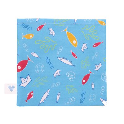 Bolsa de agua caliente Ocean Dry de algodón orgánico y semillas de lino.