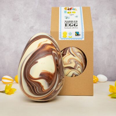 Oeuf de Pâques géant en chocolat marbré - 1 x 1250g