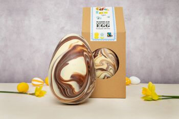 Oeuf de Pâques géant en chocolat marbré - 1 x 1250g 1