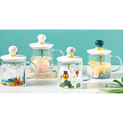 Vente chaude Hot Air Balloon tasse en 4 modèles 450 ml dans une boîte