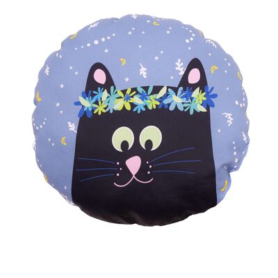 Coussin décoratif en coton bio Moon la rêveuse