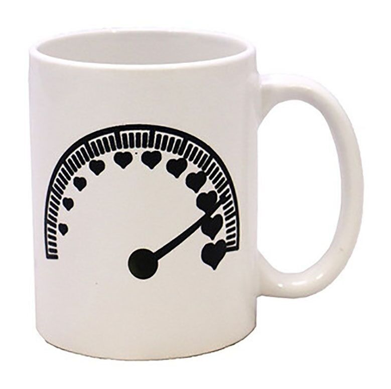 Farbwechselnde Keramiktasse, je nach Temperatur. TK-387