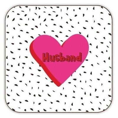 Sottobicchieri 'Love Heart Husband'