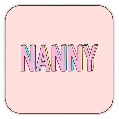 Coasters 'Nanny In 3D Hand Drawn Colourf