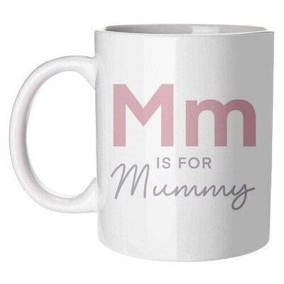 Mugs 'M is for momy child print'